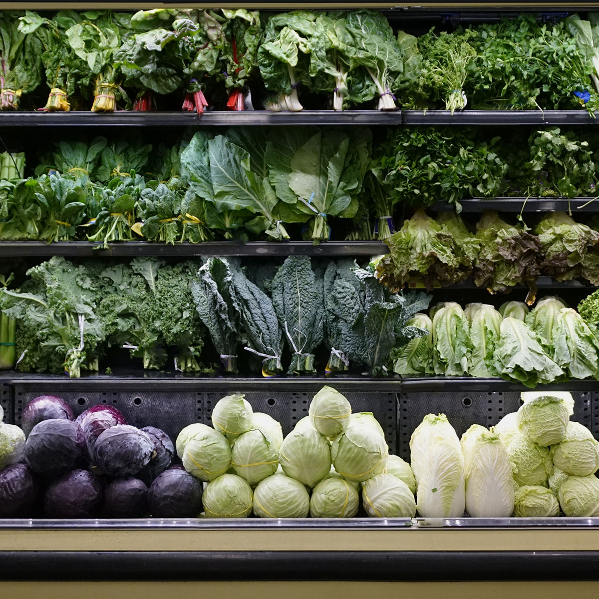 Vegetables in grocery store