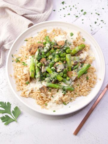 Asparagus rice bowl recipe