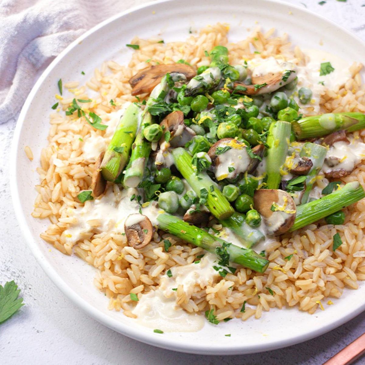 Asparagus rice bowl recipe