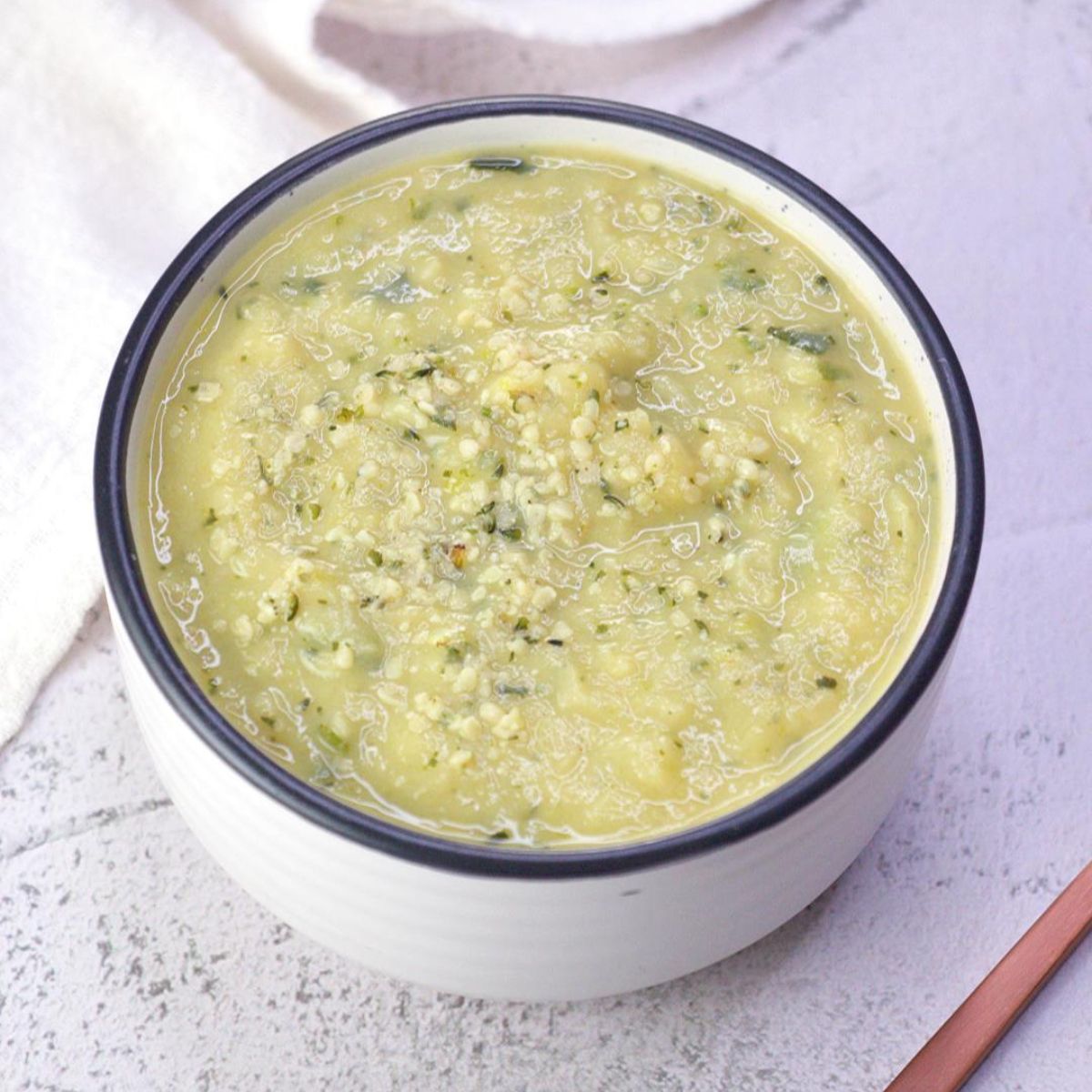 Creamy zucchini bean soup