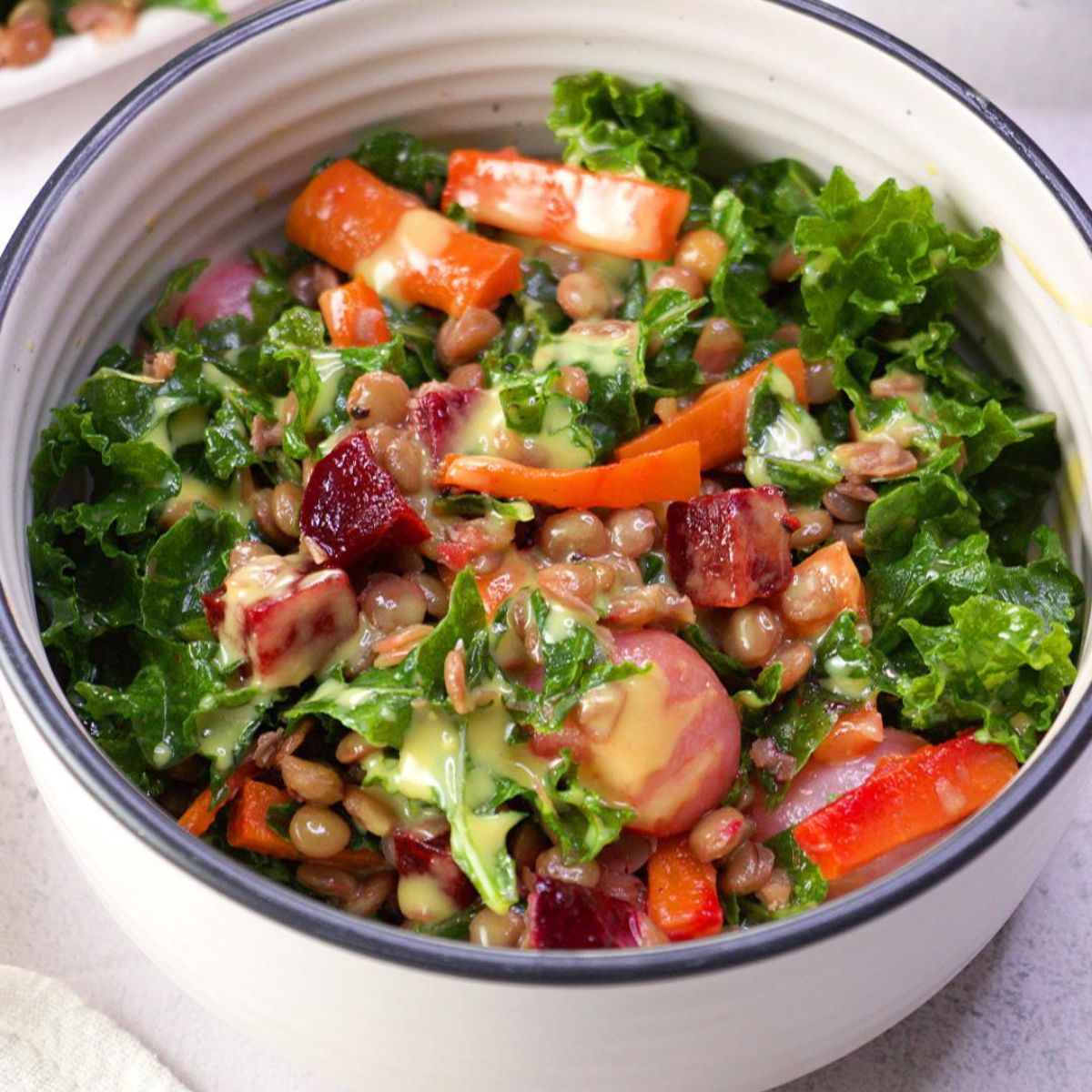 Root veggie lentil salad